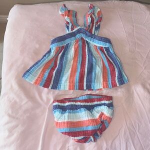 Cat & Jack Blue and Red Dress With Bottoms